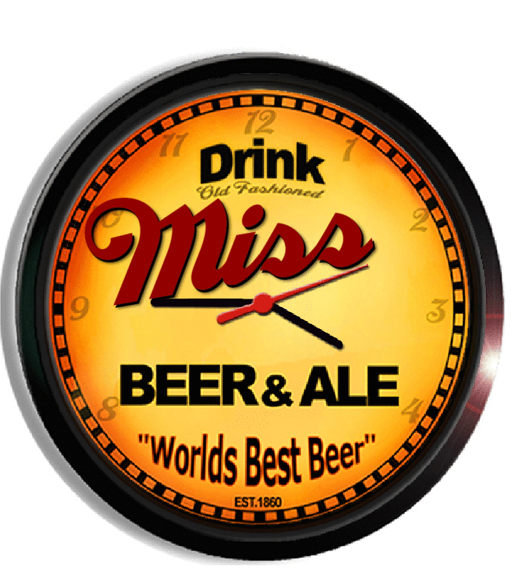 Personalized miss beer clock