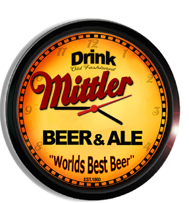 Personalized mittler beer clock