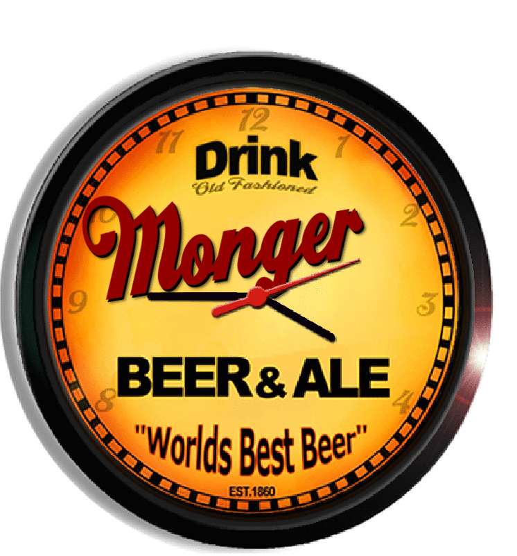 Personalized monger beer clock
