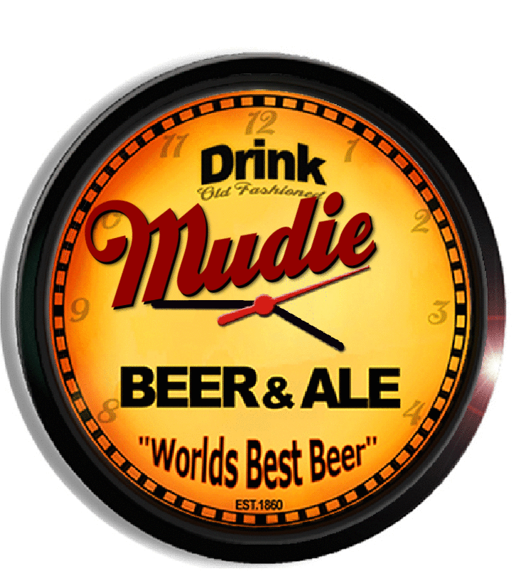 Personalized mudie beer clock