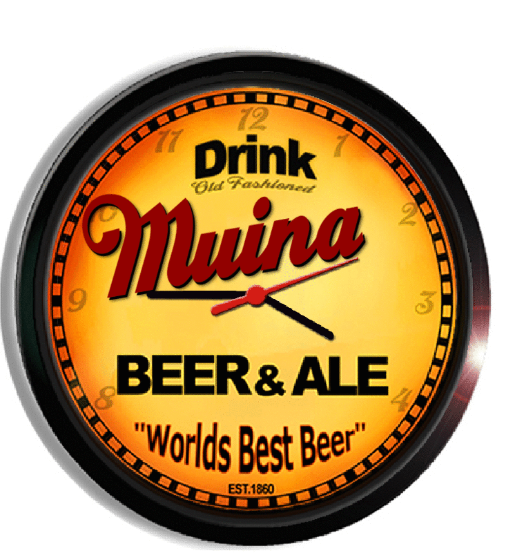 Personalized muina beer clock