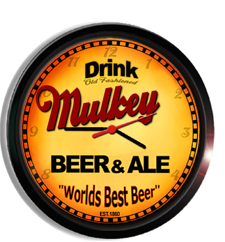 Personalized mulkey beer clock