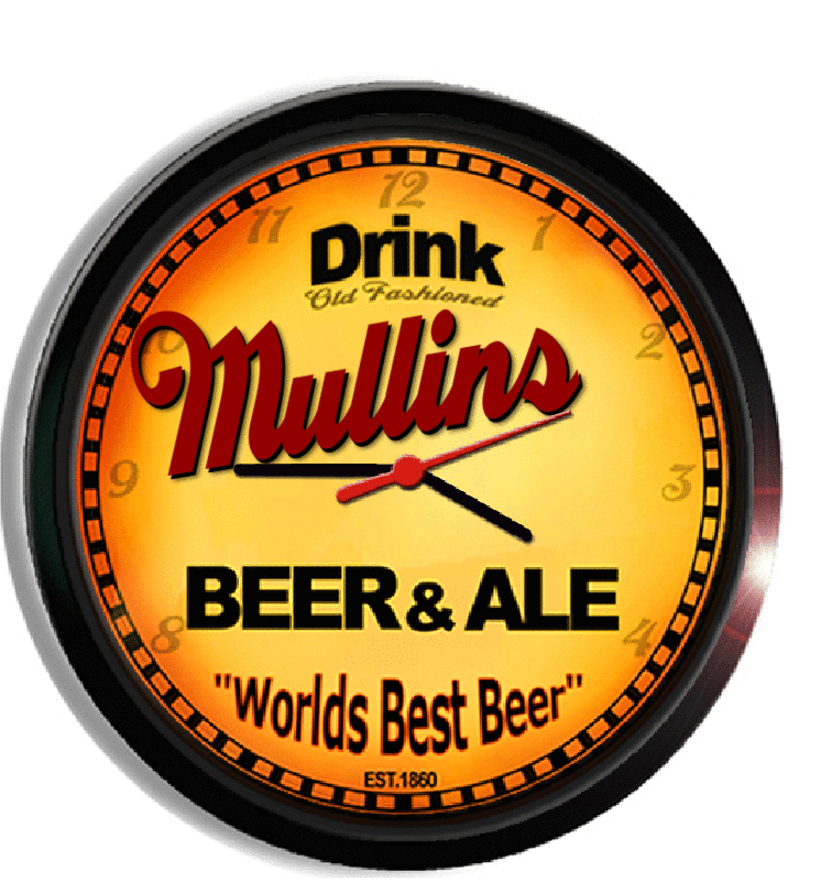 Personalized mullins beer clock