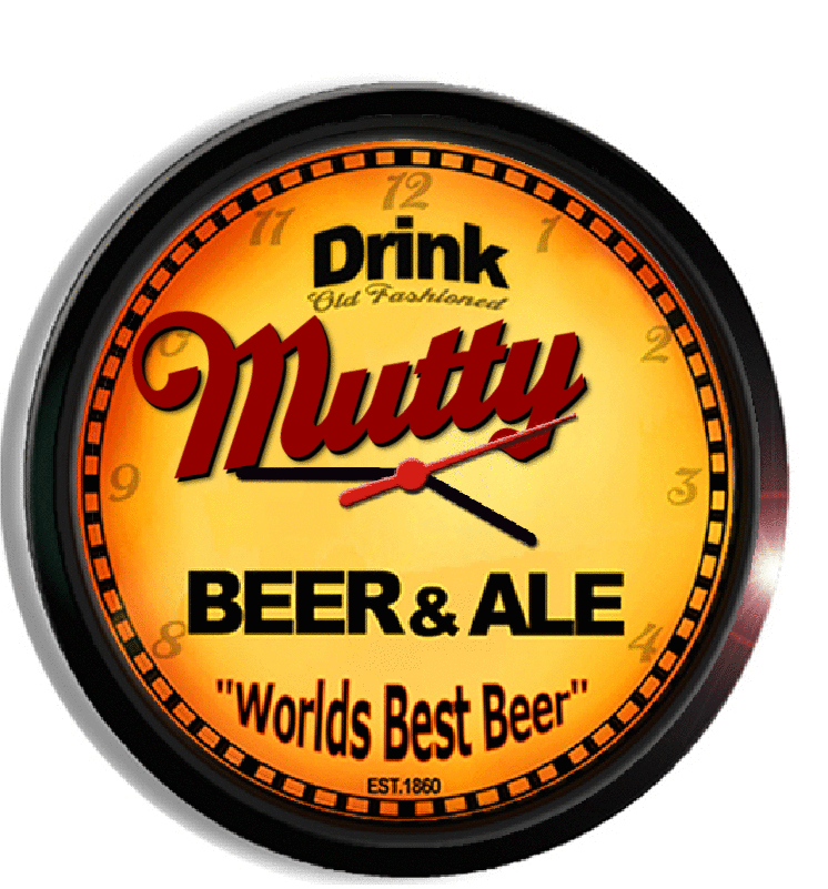 Personalized mutty beer clock