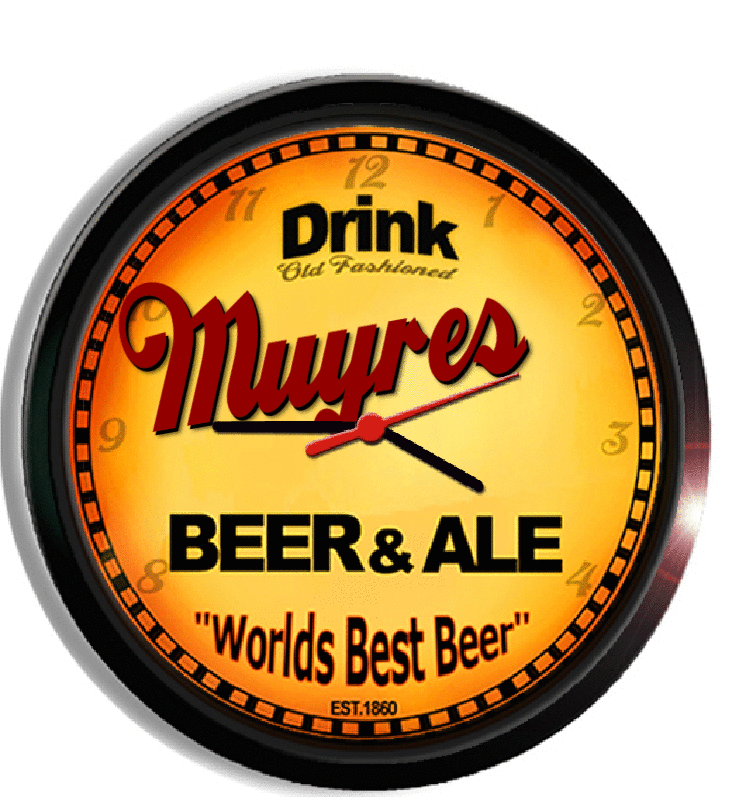 Personalized muyres beer clock