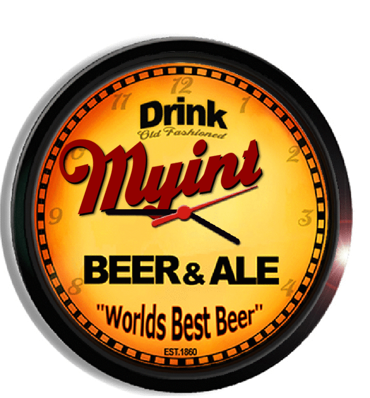 Personalized myint beer clock