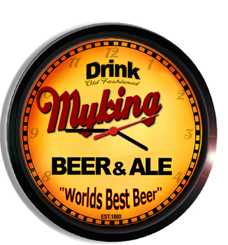 Personalized myking beer clock