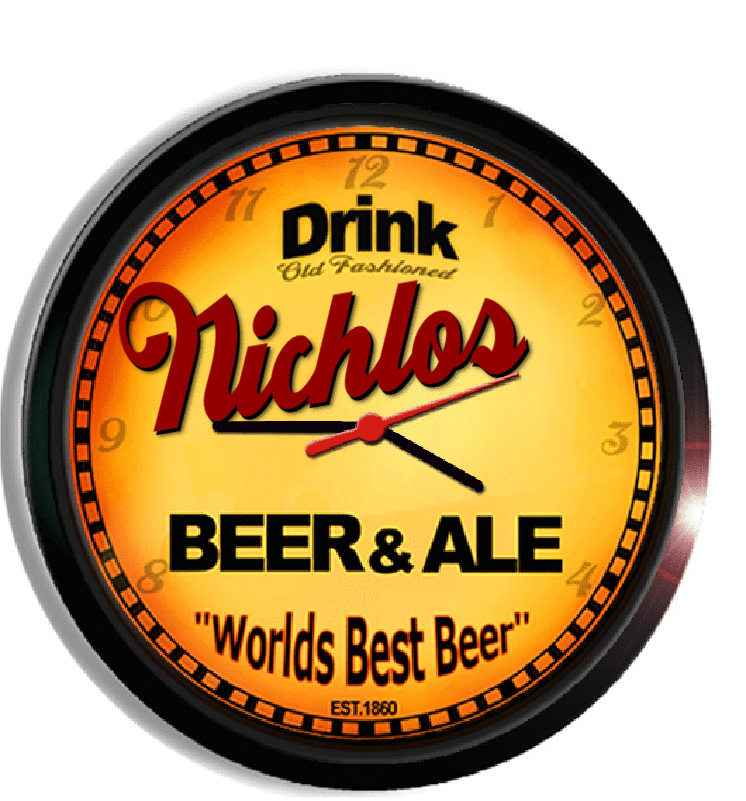 Personalized nichlos beer clock