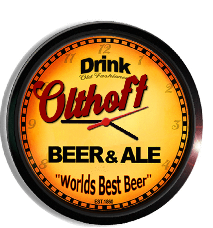 Personalized olthoff beer clock
