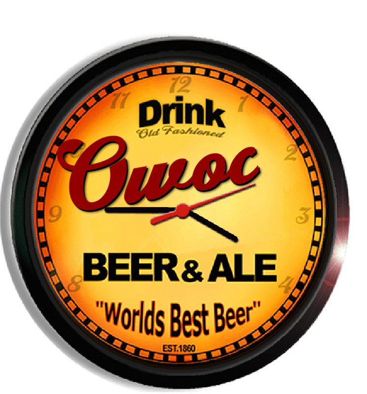 Personalized owoc beer clock