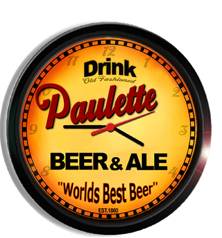 Personalized paulette beer clock