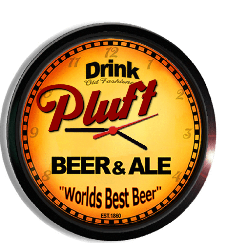 Personalized pluff beer clock