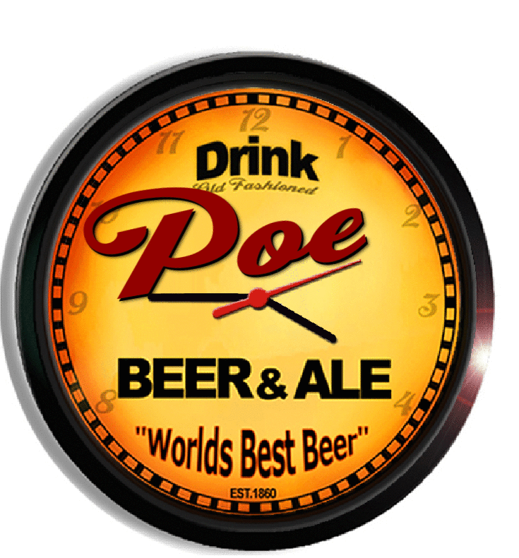 Personalized poe beer clock