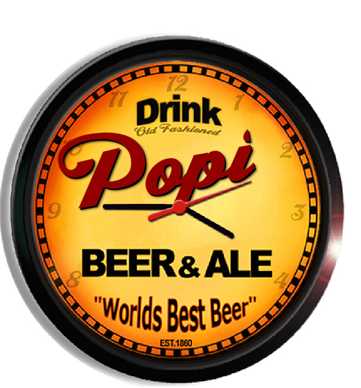 Personalized popi beer clock