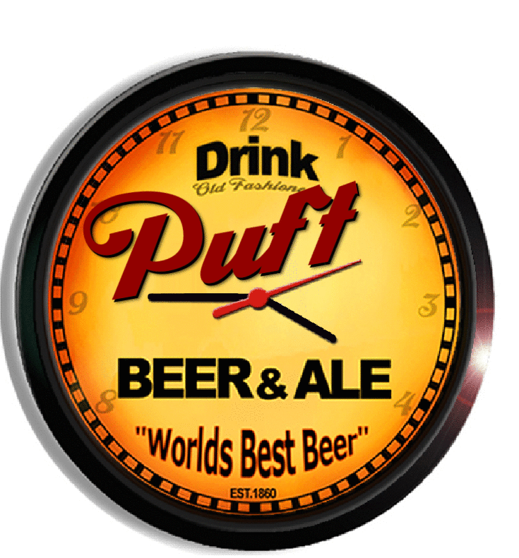 Personalized puff beer clock