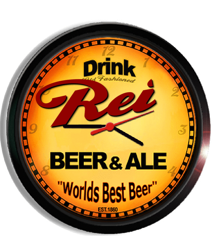 Personalized rei beer clock