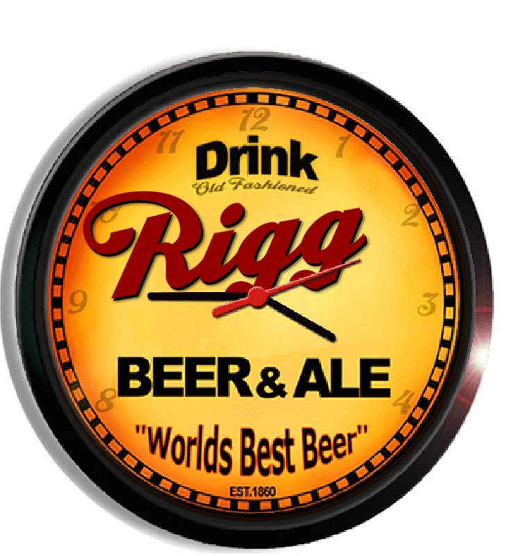 Personalized rigg beer clock