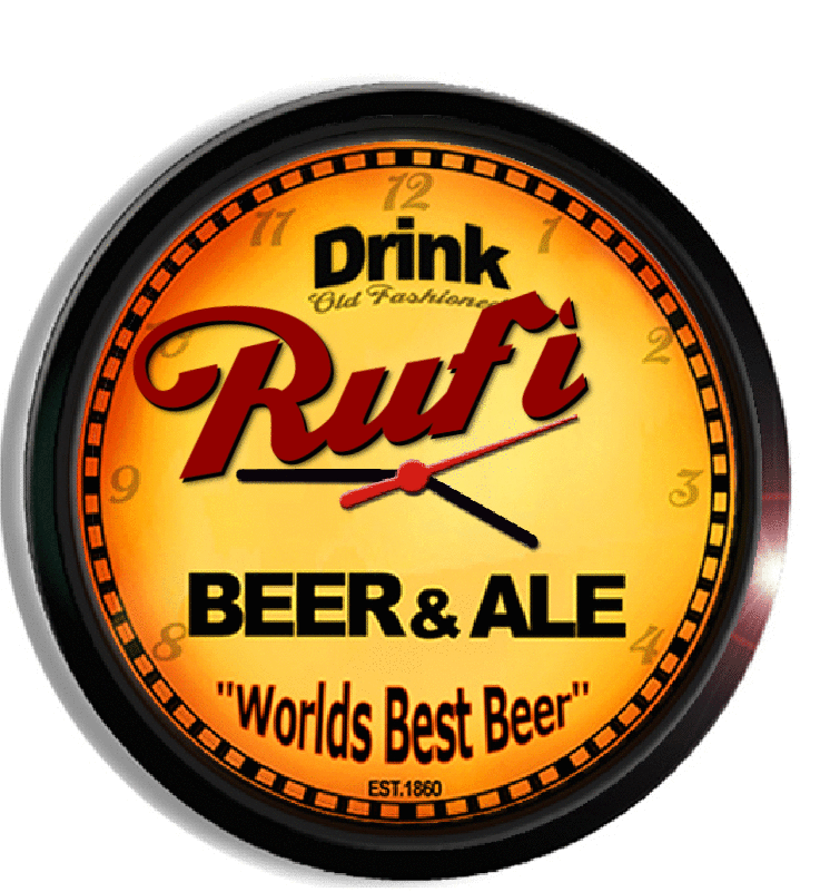 Personalized rufi beer clock