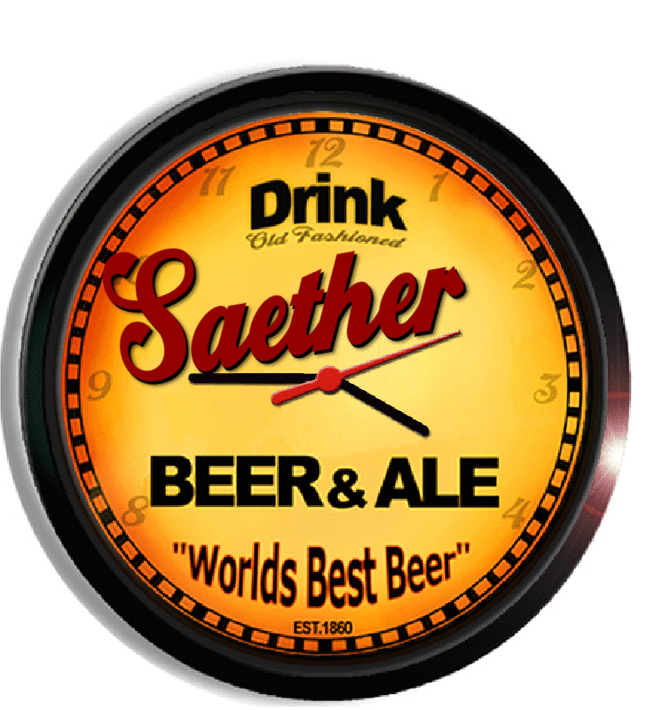 Personalized saether beer clock