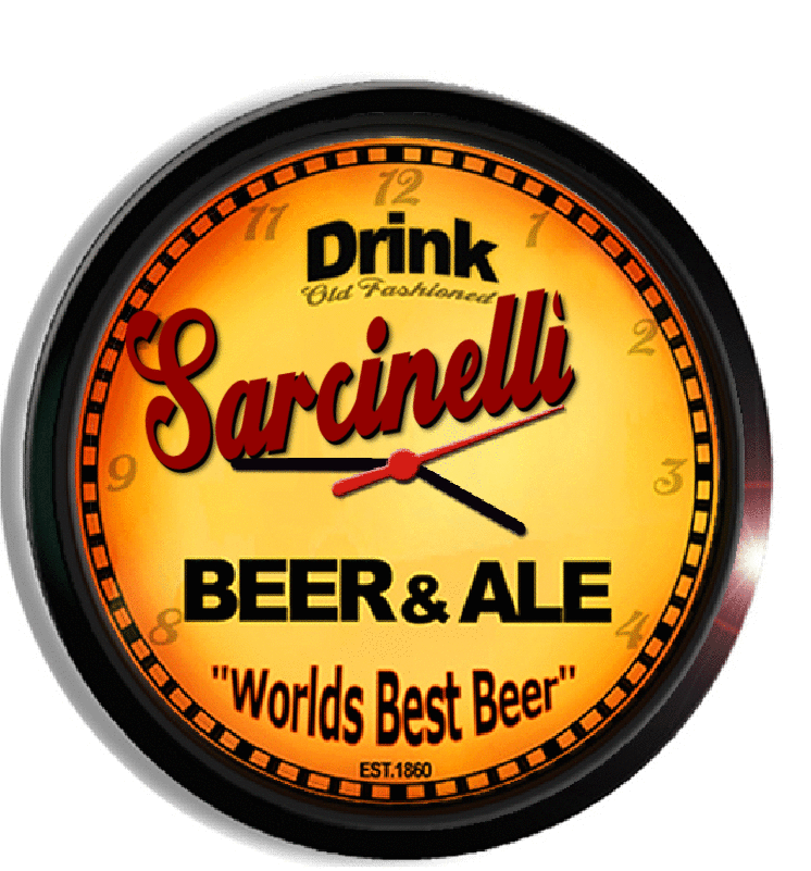 Personalized sarcinelli beer clock