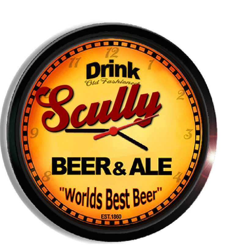 Personalized scully beer clock