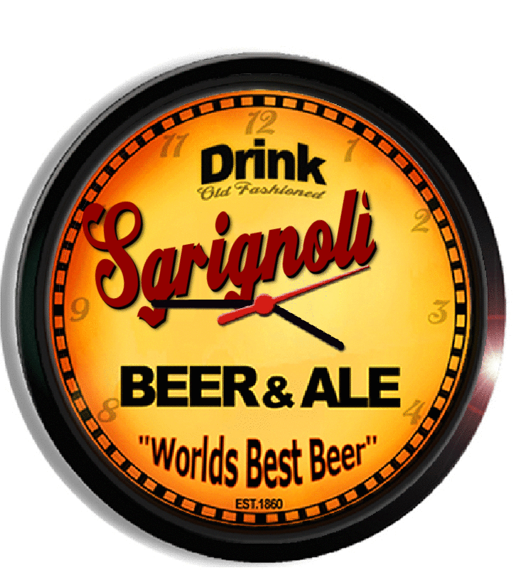 Personalized sgrignoli beer clock