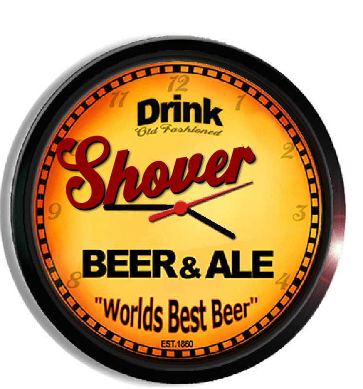 Personalized shover beer clock