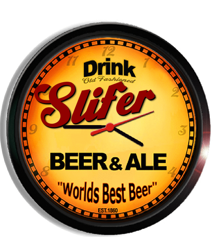 Personalized slifer beer clock