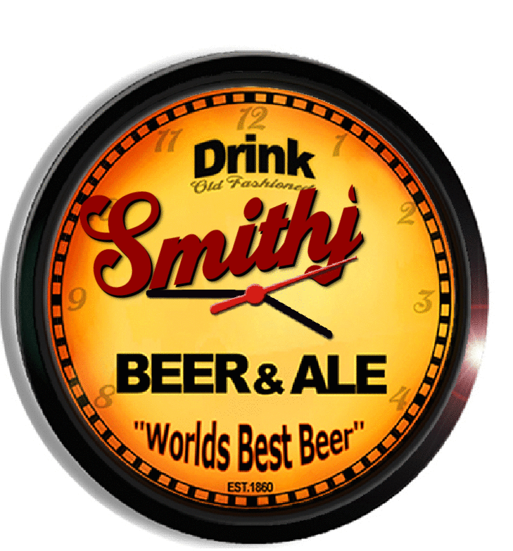 Personalized smithj beer clock