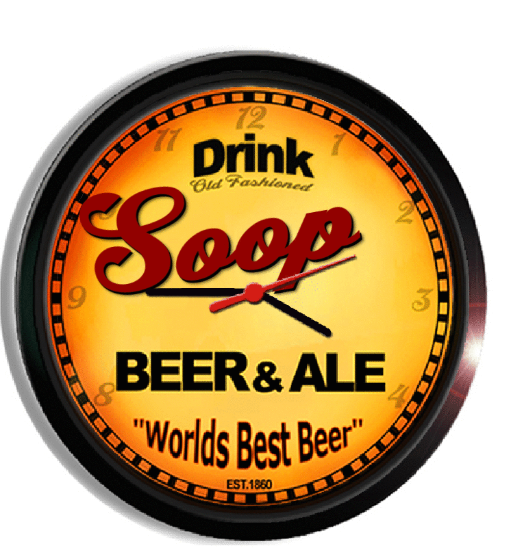 Personalized soop beer clock