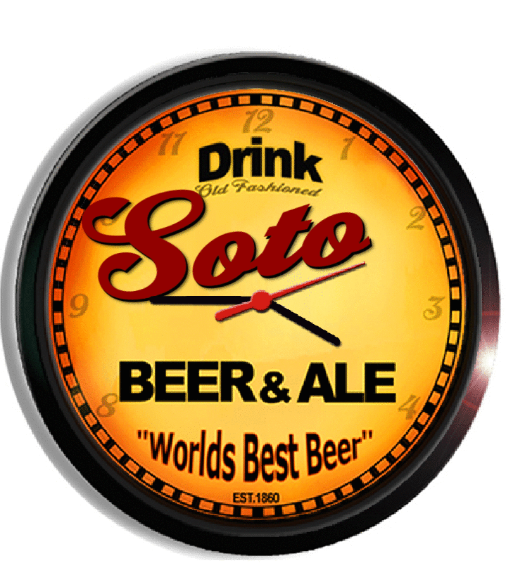 Personalized soto beer clock