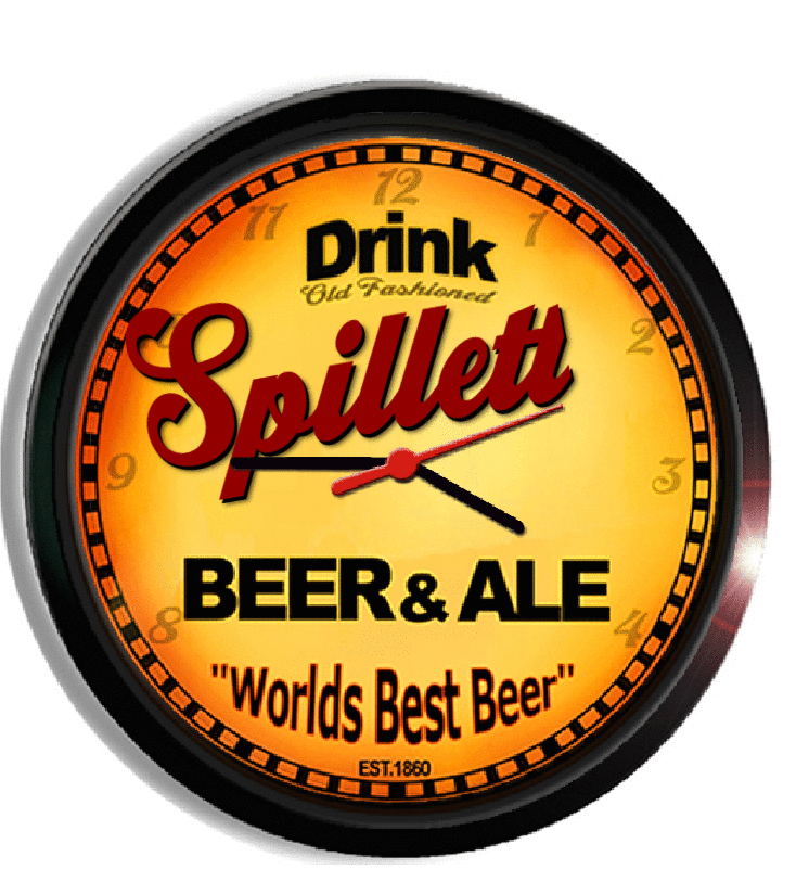 Personalized spillett beer clock