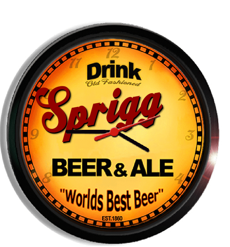 Personalized sprigg beer clock