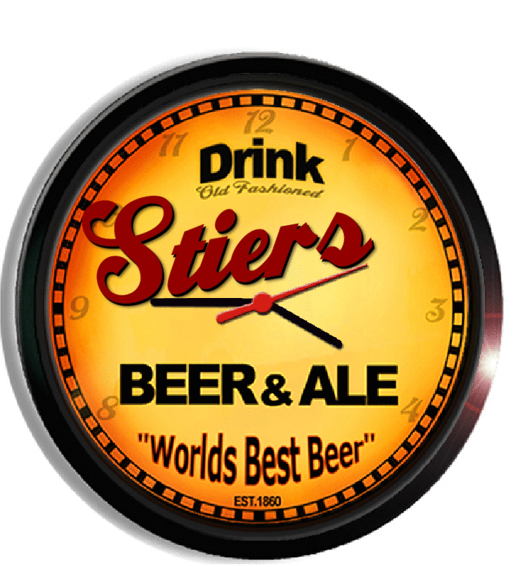 Personalized stiers beer clock