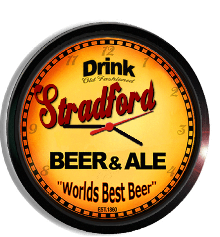 Personalized stradford beer clock