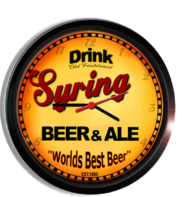 Personalized syring beer clock