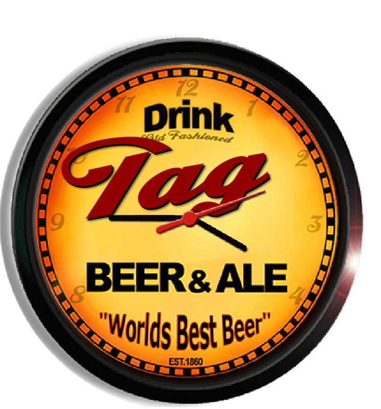 Personalized tag beer clock