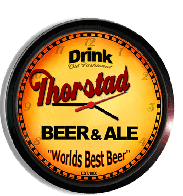 Personalized thorstad beer clock