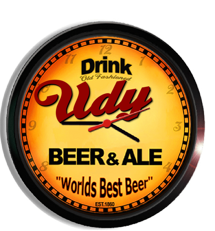 Personalized udy beer clock