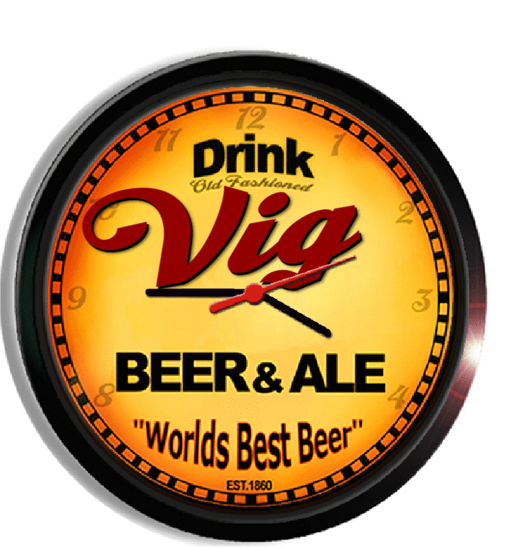 Personalized vig beer clock