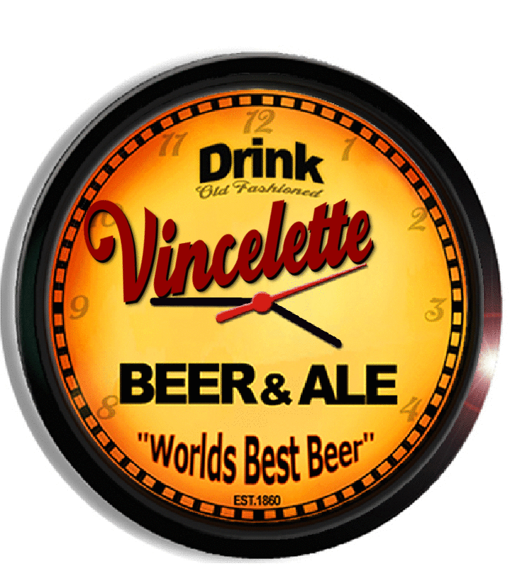 Personalized vincelette beer clock