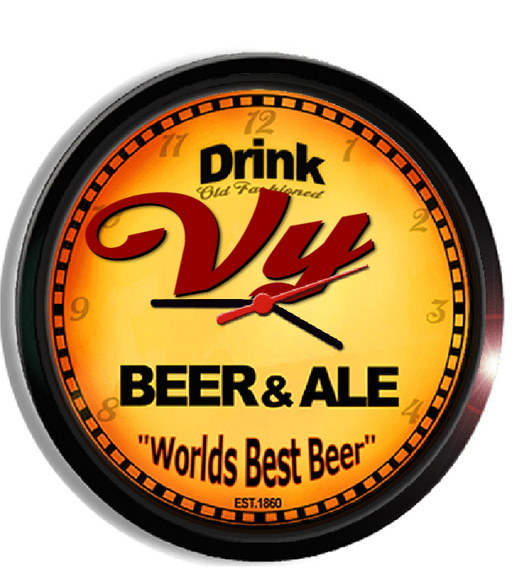 Personalized vy beer clock