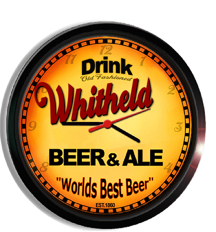 Personalized whitheld beer clock