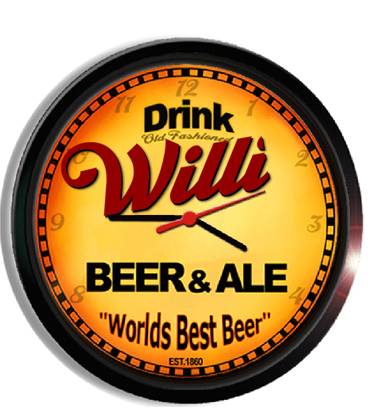 Personalized willi beer clock
