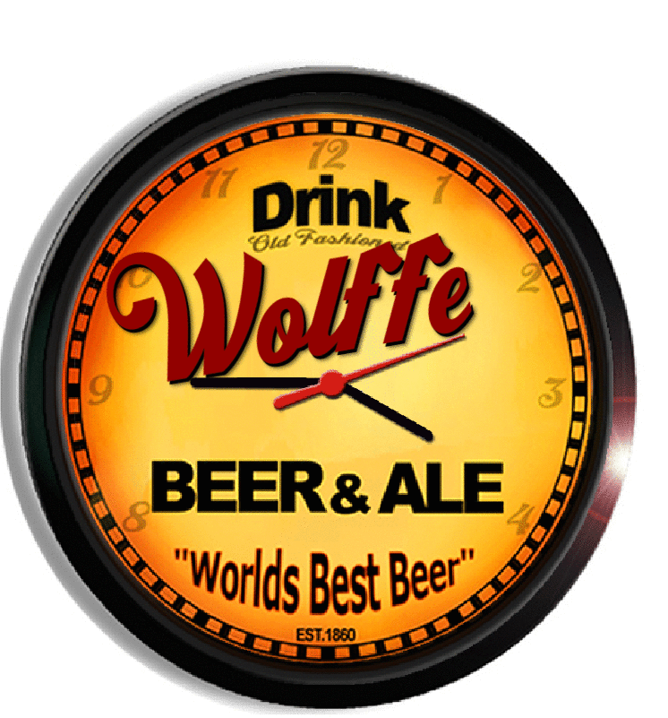 Personalized wolffe beer clock