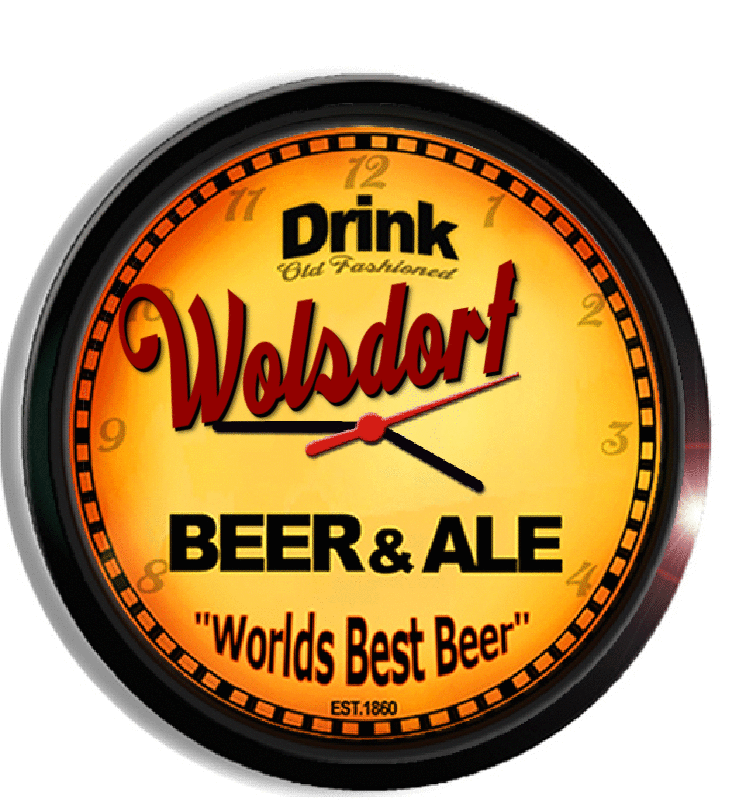 Personalized wolsdorf beer clock