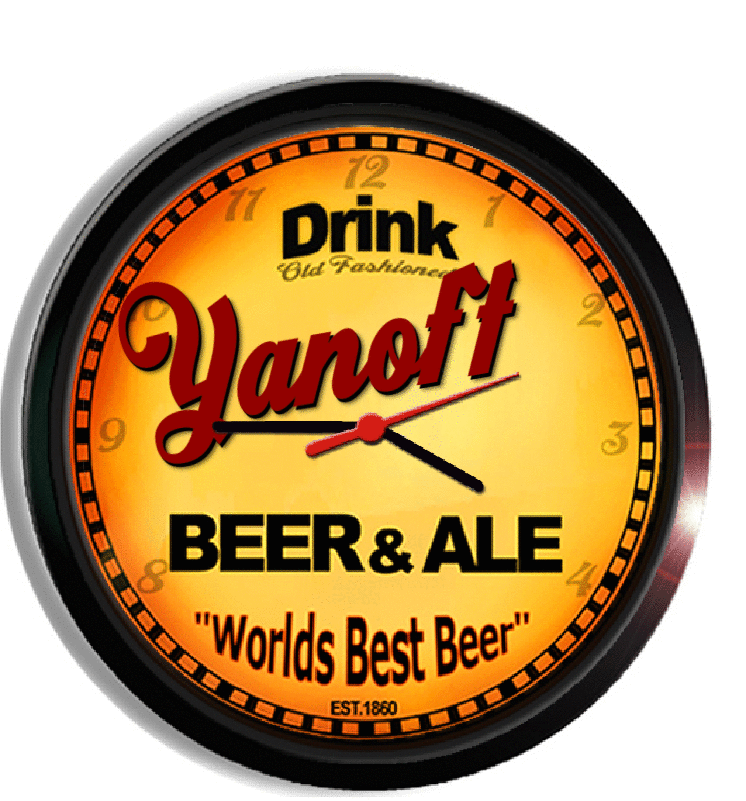Personalized yanoff beer clock