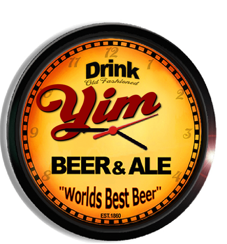 Personalized yim beer clock