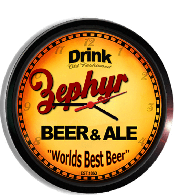 Personalized zephyr beer clock