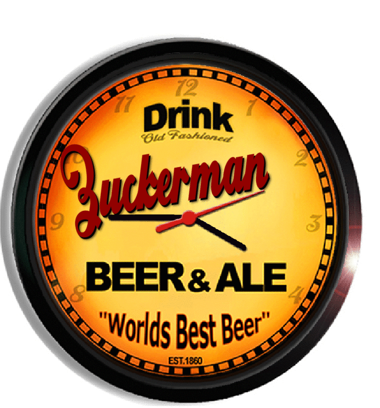 Personalized zuckerman beer clock